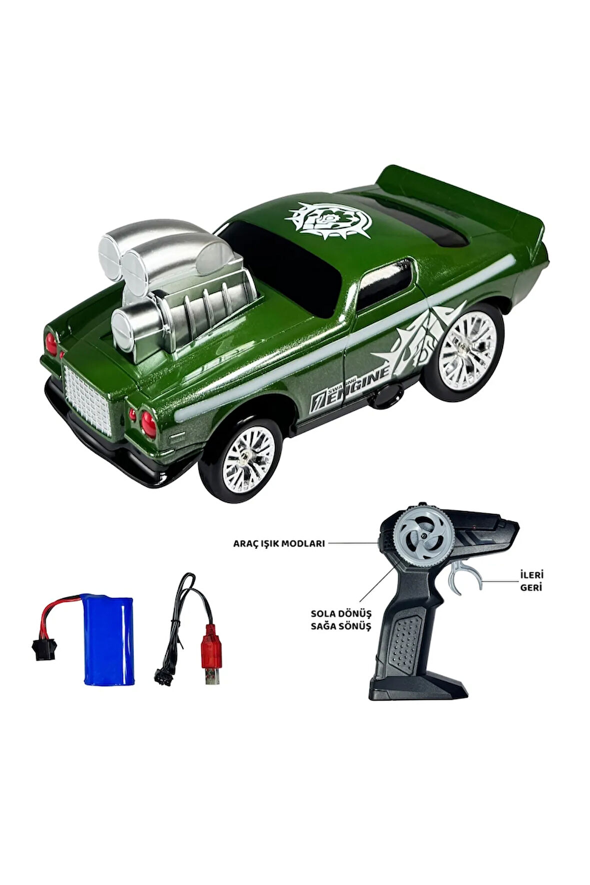 Uzaktan Kumandalı Full Fonksiyon Şarjlı Işıklı 2.4G Drift Araba 15 KM Hız Yapar