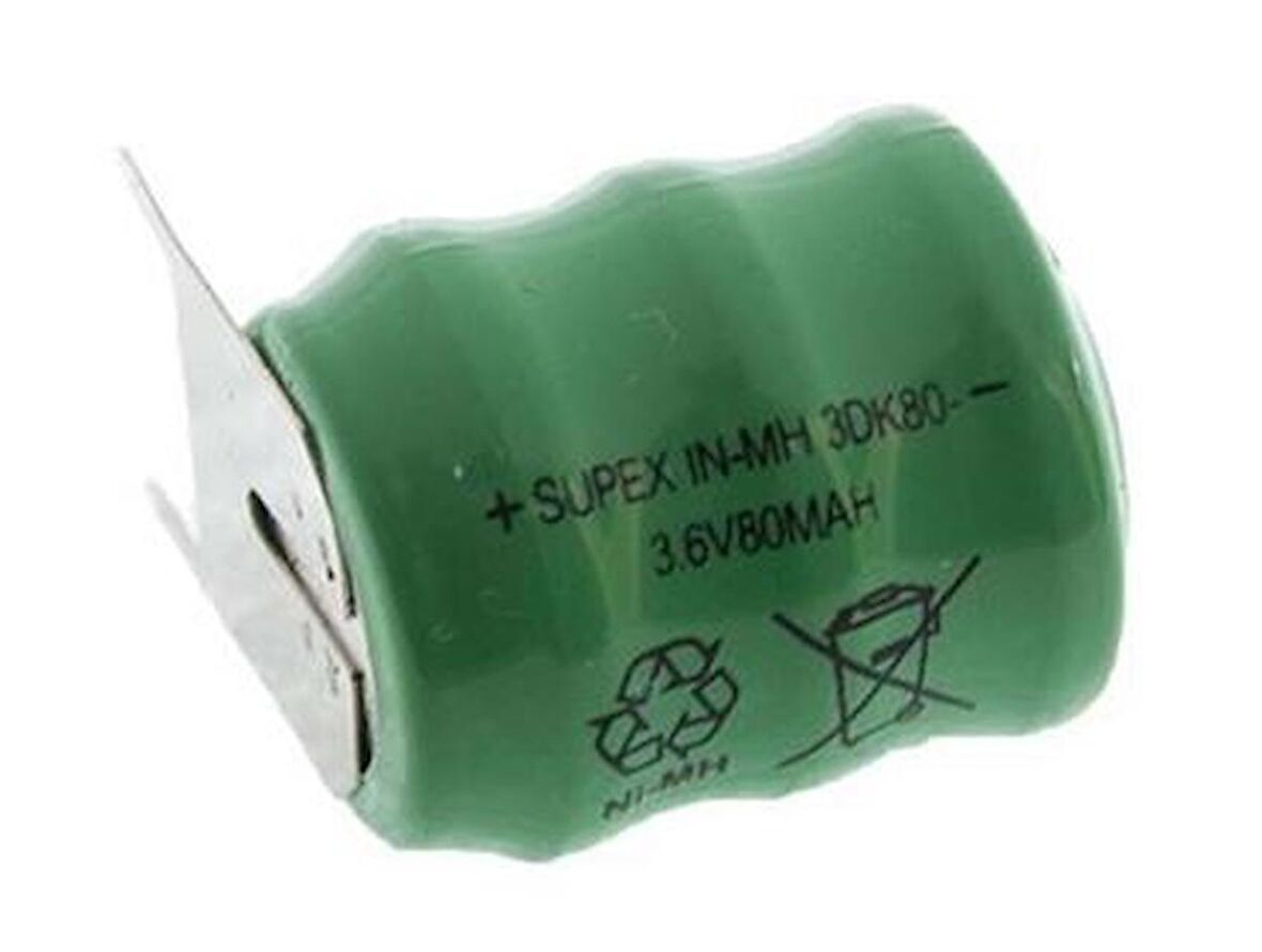 SUPEX 3DK80 3.6V 80MAH HAFIZA PİLİ