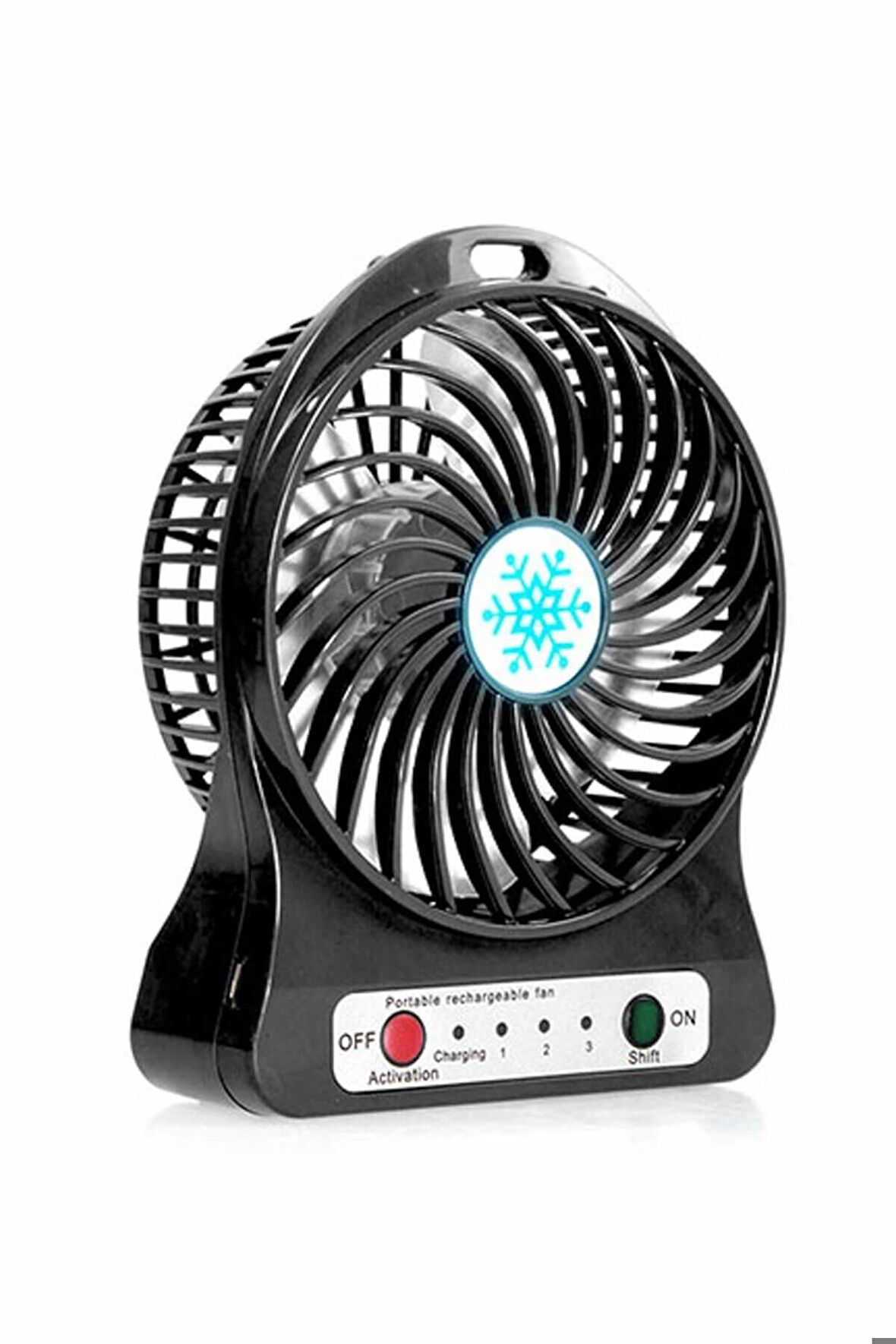 <p> Şarjlı Mini Vantilatör Masa Üstü 3 Kademeli Usb Mini Fan Siyah</p>