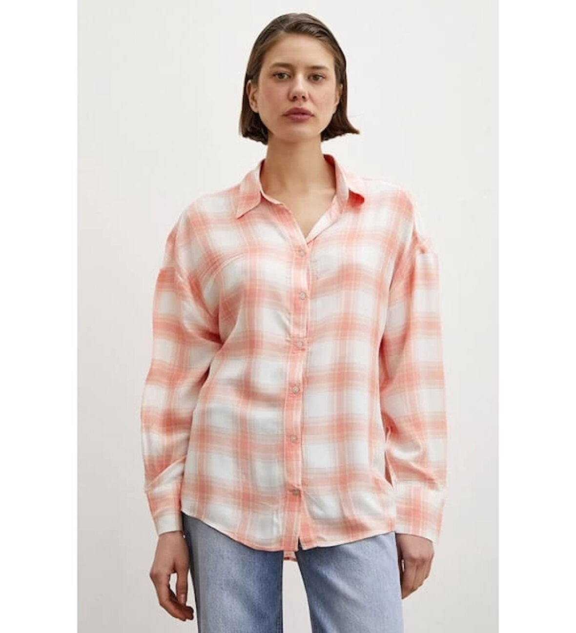 Ekoseli Oversize Gömlek