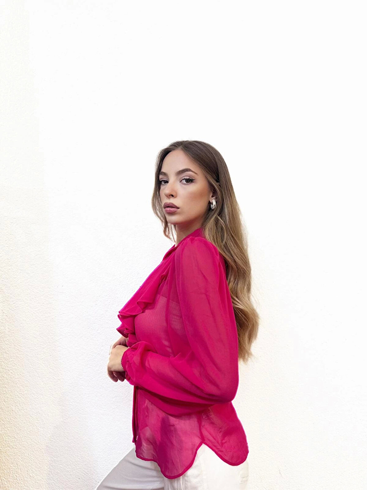 Fırfırlı Volanlı Gömlek