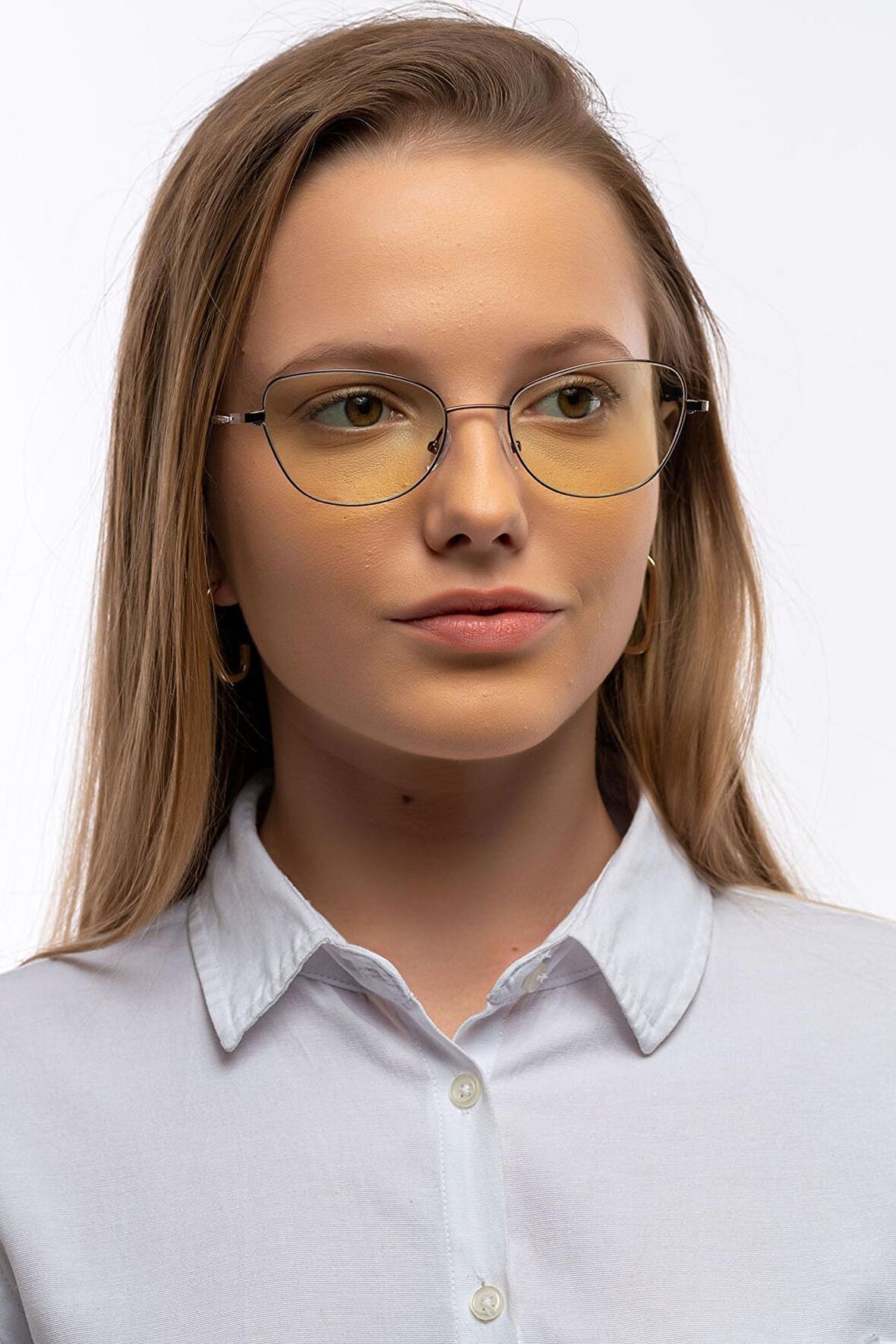 Cat Kadın Kahverengi Metal Çerçeveli Mavi Işık Korumalı Ekran Koruyucu Gözlük