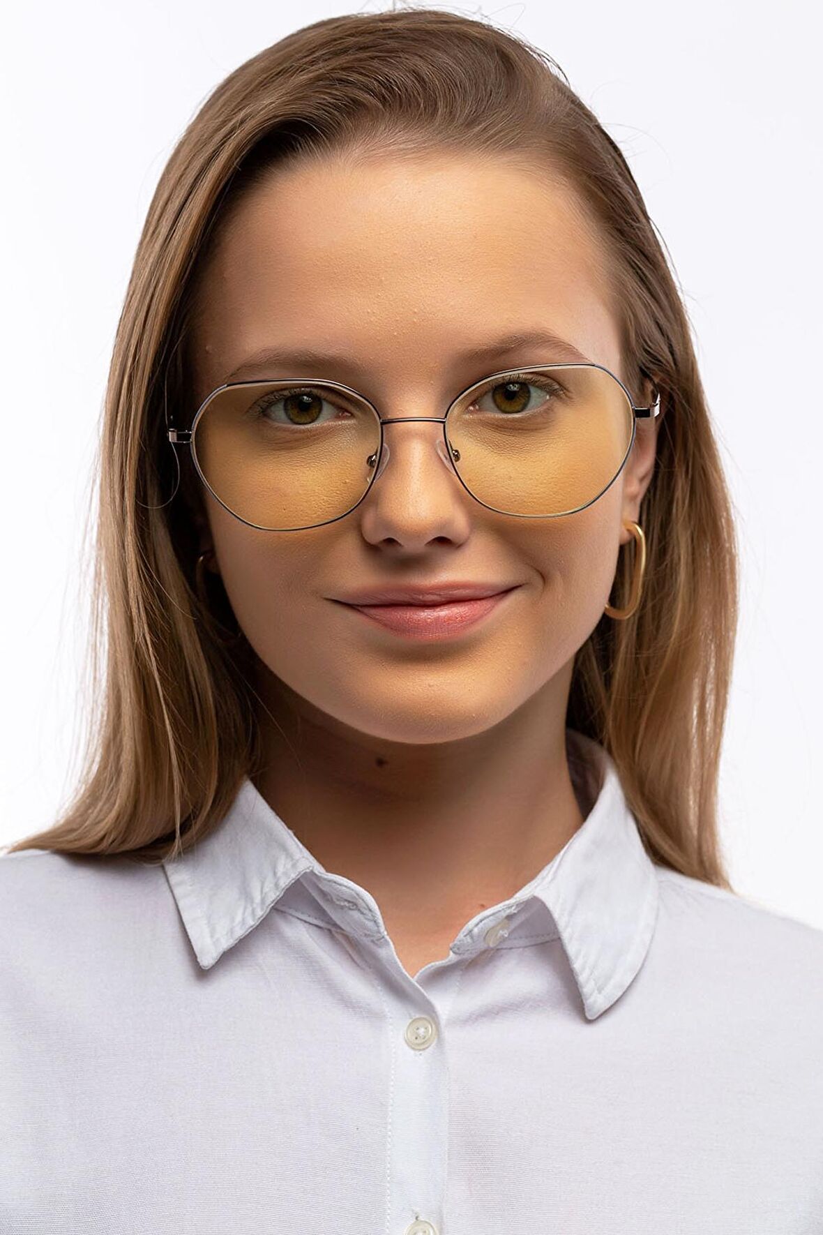 Yasmine Kadın Kahverengi Metal Çerçeveli Mavi Işık Korumalı Ekran Koruyucu Gözlük