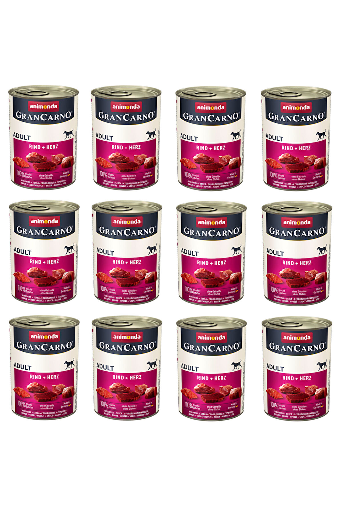 Animonda Gran Carno Sığır ve Yürekli Köpek Konserve 400 Gr. X 12 Adet