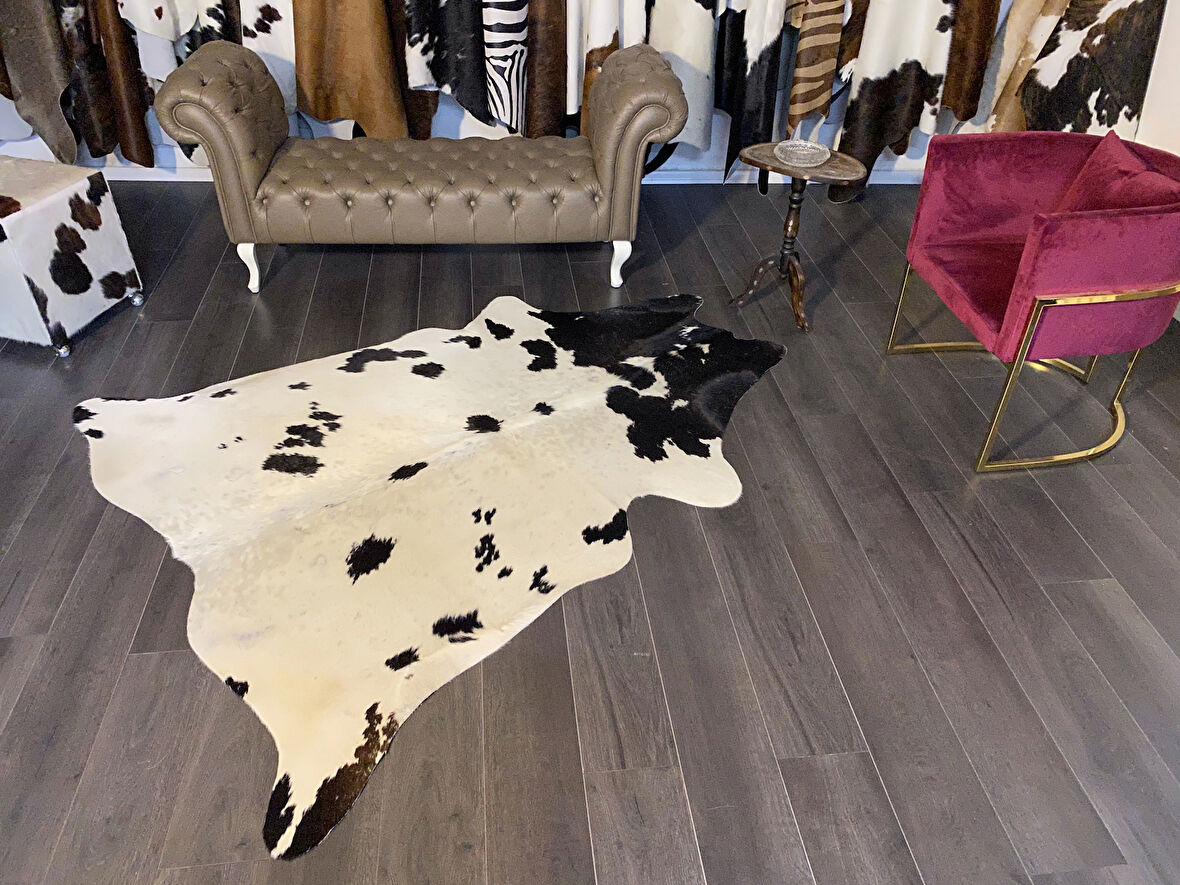 HAKİKİ DERİ DANA POSTU SİYAH - BEYAZ 170 x 215 - 0701000154