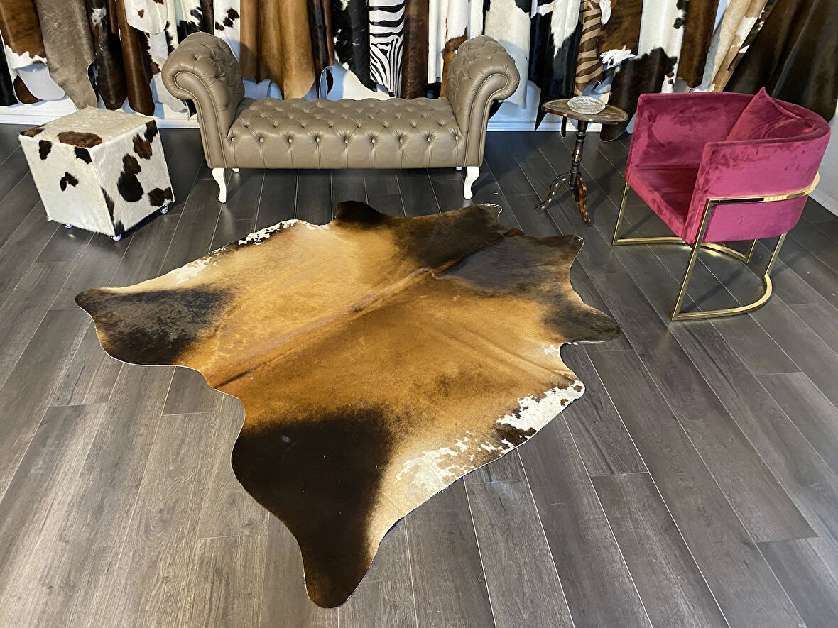 HAKİKİ DERİ DANA POSTU MIX KAHVE 180 x 220 - 1001000038