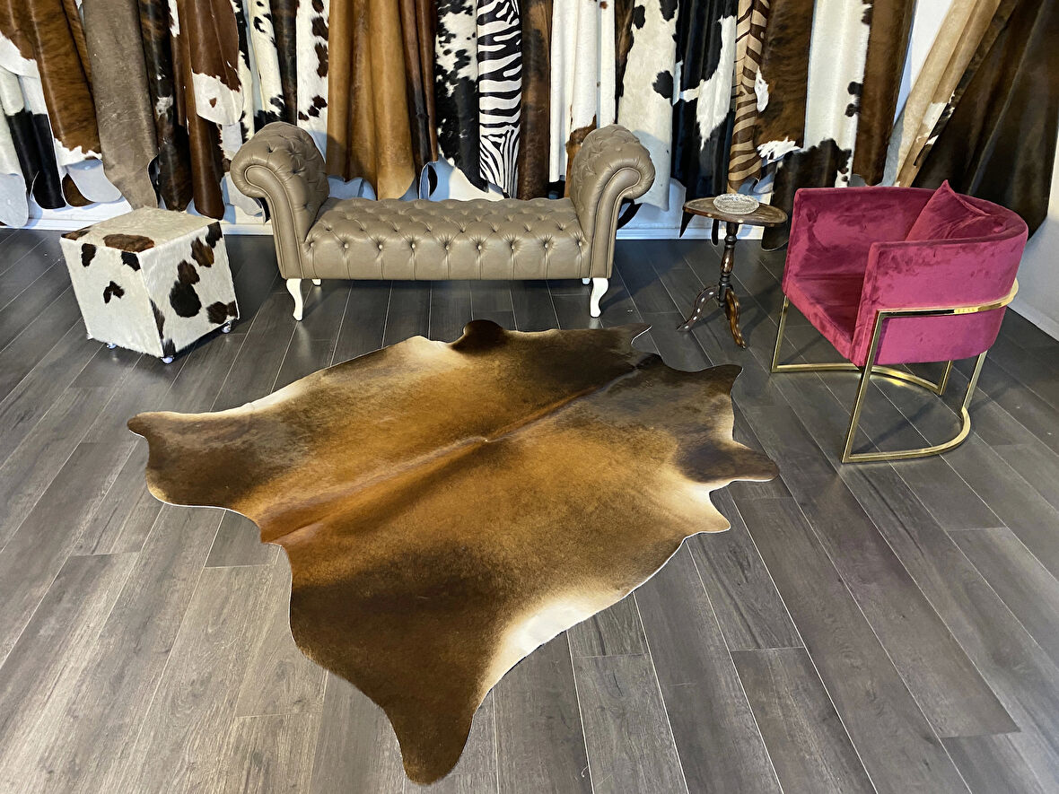 HAKİKİ DERİ DANA POSTU MIX KAHVE 185 x 210 - 1001000042