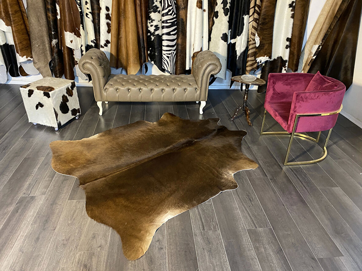 HAKİKİ DERİ DANA POSTU MIX KAHVE 180 x 210 - 1001000051