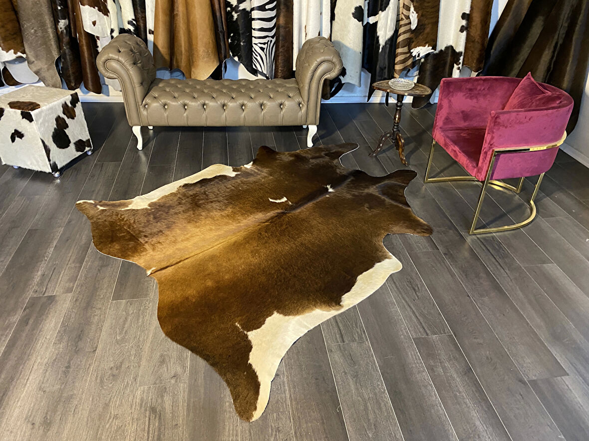 HAKİKİ DERİ DANA POSTU MIX KAHVE 190 x 220 - 1001000131