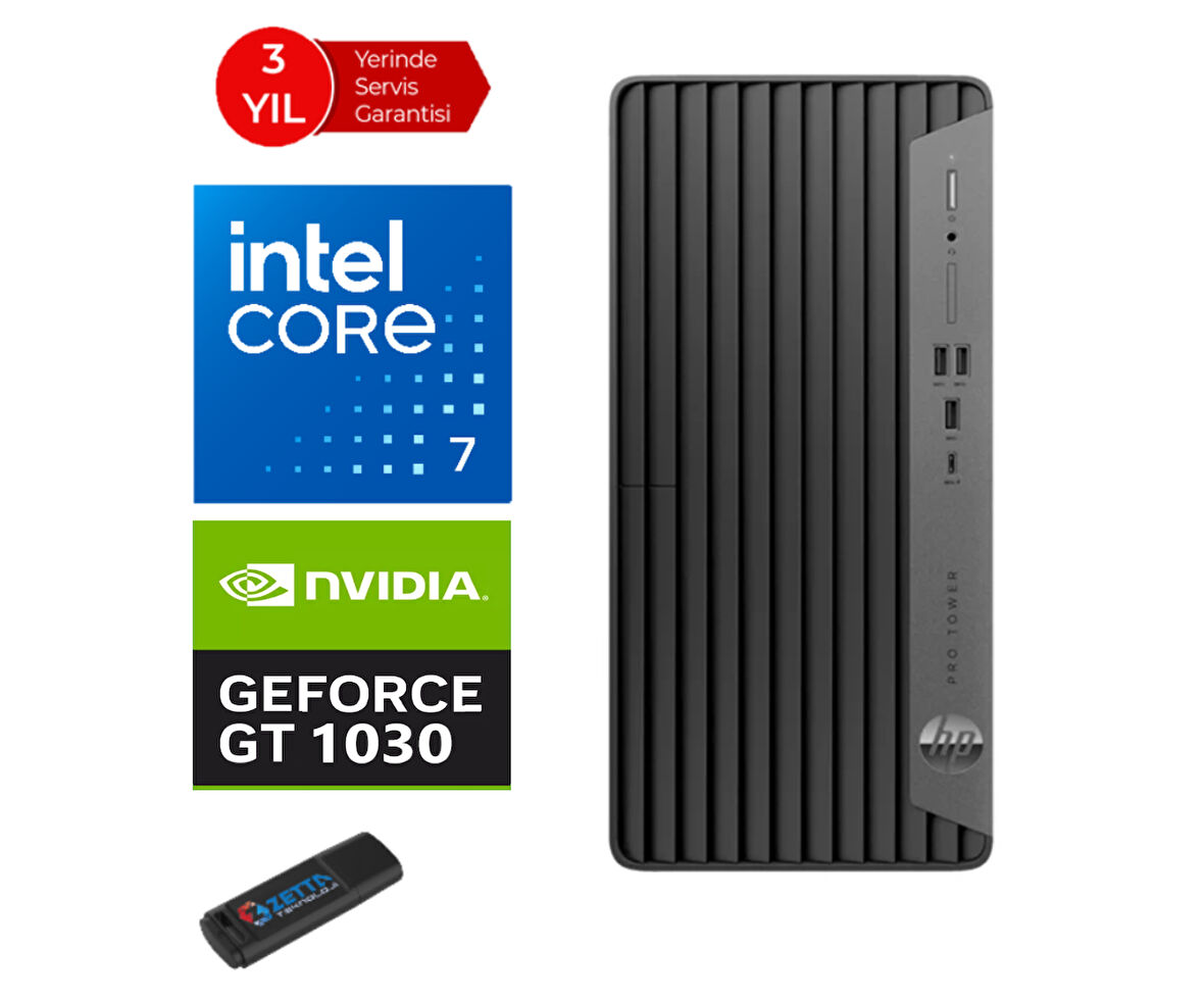 Hp 400 Pro G9 Intel Core I7-13700 16GB 2tb SSD WINDOWS11PRO 4GB/GT1030 Masaüstü Bilgisayar GT6U4T6EAW09+ZETTAUSBBELLEK