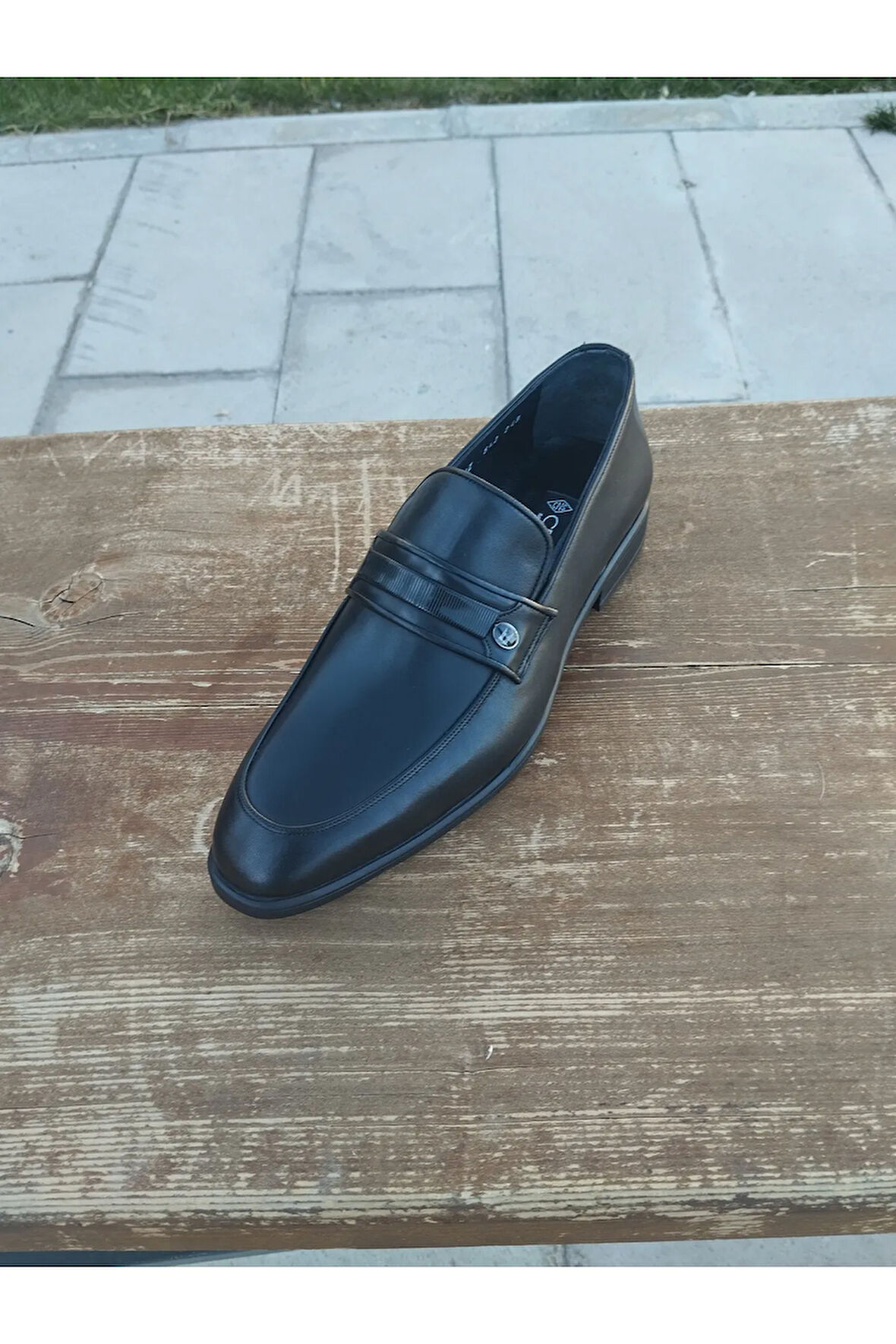 Erkek Kışlık Kundura Hakiki Deri  Kauççuk Taban Bağcıksız