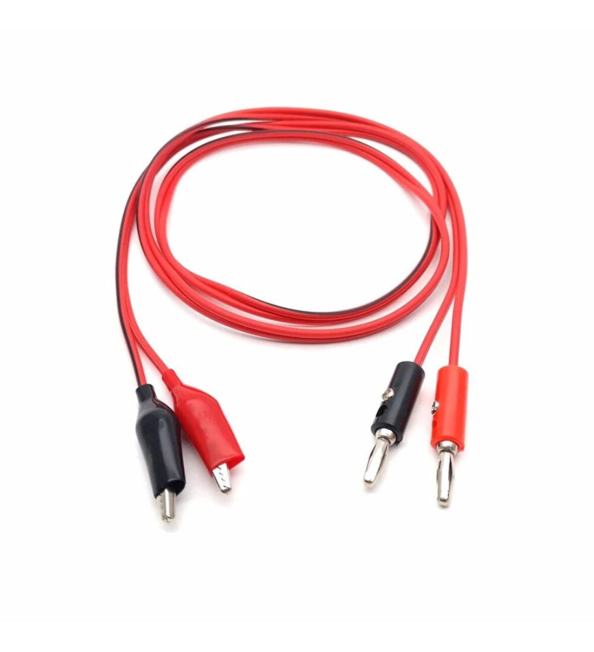 Güç Kaynağı Kablosu 100cm - Banana - Krokodil Kırmızı/Siyah