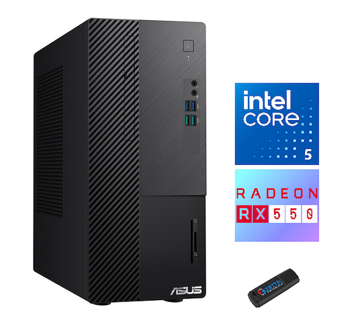 Asus WS500MERX-5135000020 Intel Core I5 13500 8gb 2tb SSD 4GB/RX550 Freedos Masaüstü Bilgisayar WS500MERXF04+ZETTAUSBBELLEK