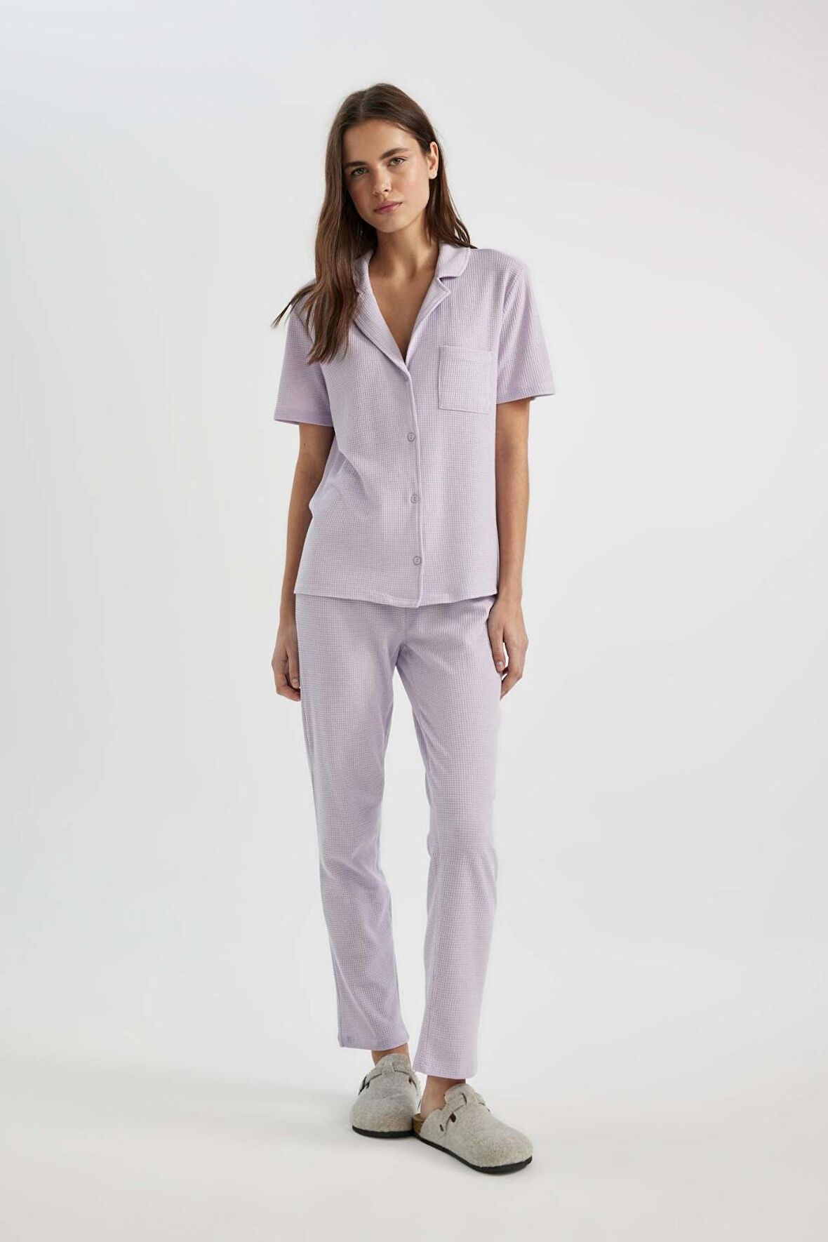 DeFacto Fall in Love Regular Fit Waffle Casual Pijama Altı C1481AX24SPPR77