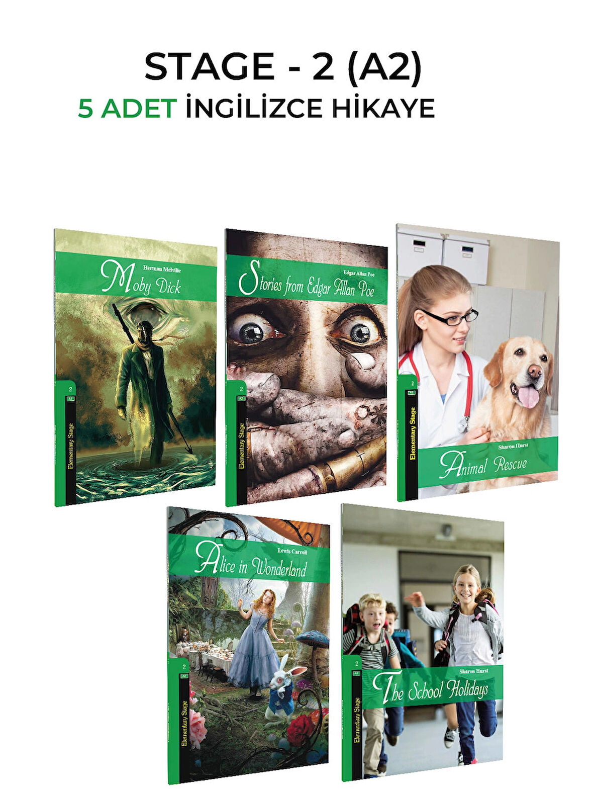 İNGİLİZCE HİKAYE A2 SEVİYESİ (STEGE 2) 5 Lİ SET