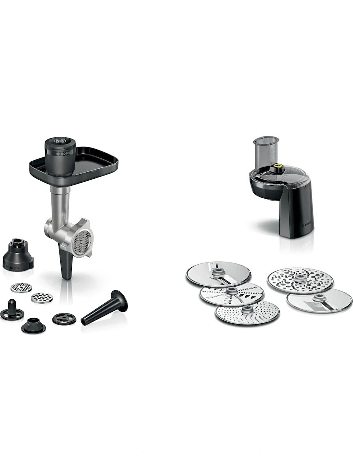 Bosch MUMS6ZS00 Serie 6 Mutfak Makinesi Uyumlu Kıyma Çekme Aparatı ve Rende Seti