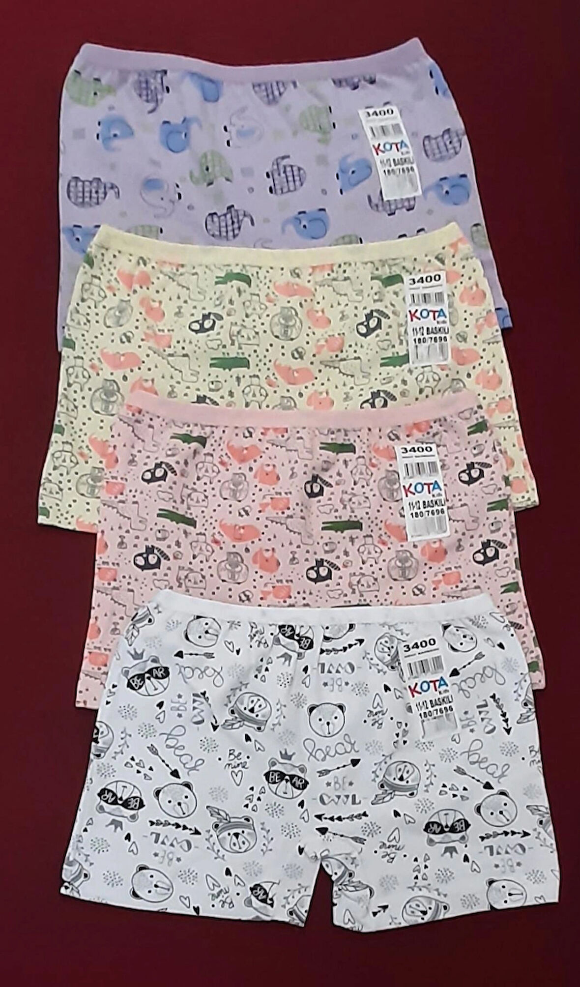 Kız Çocuk Boxer 4'lü Paket