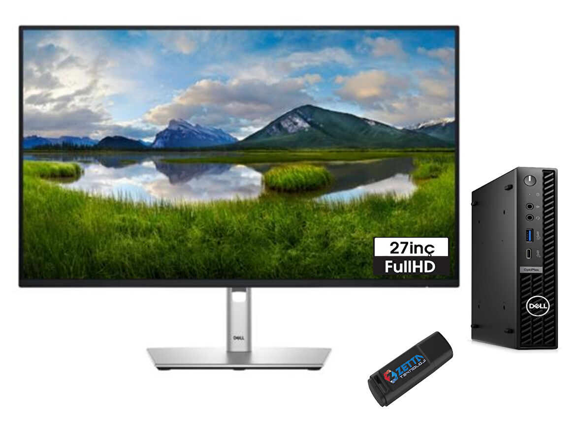 Dell Optiplex Micro 7010MFF Plus Intel Core I5 13500T 16GB Ddr5 2tb SSD Freedos 27" Fhd Masaüstü Bilgisayar ZN002O7010MFFP09+ZETTAUSBBELLEK