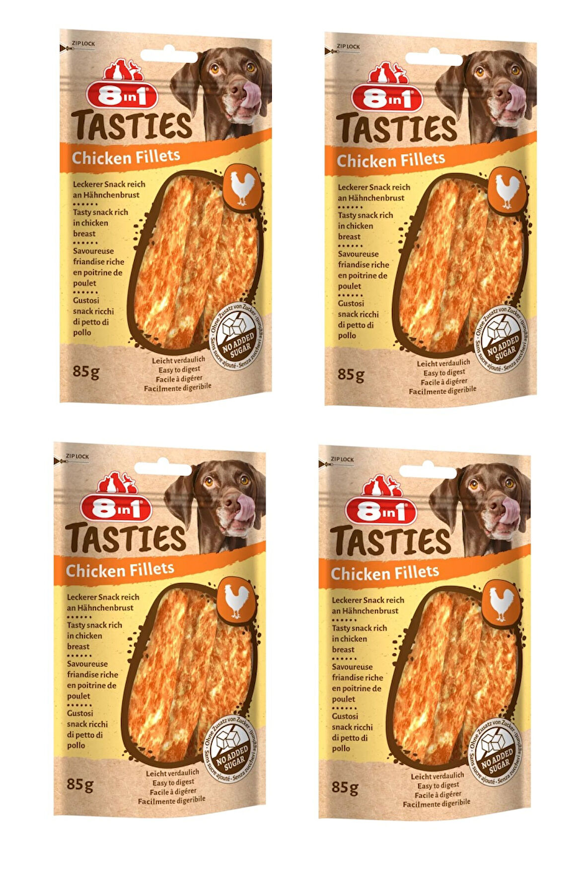 8in1 Tasties Chicken Fillets Tavuklu Fileto Köpek Ödülü 85 Gr. X 4 Adet