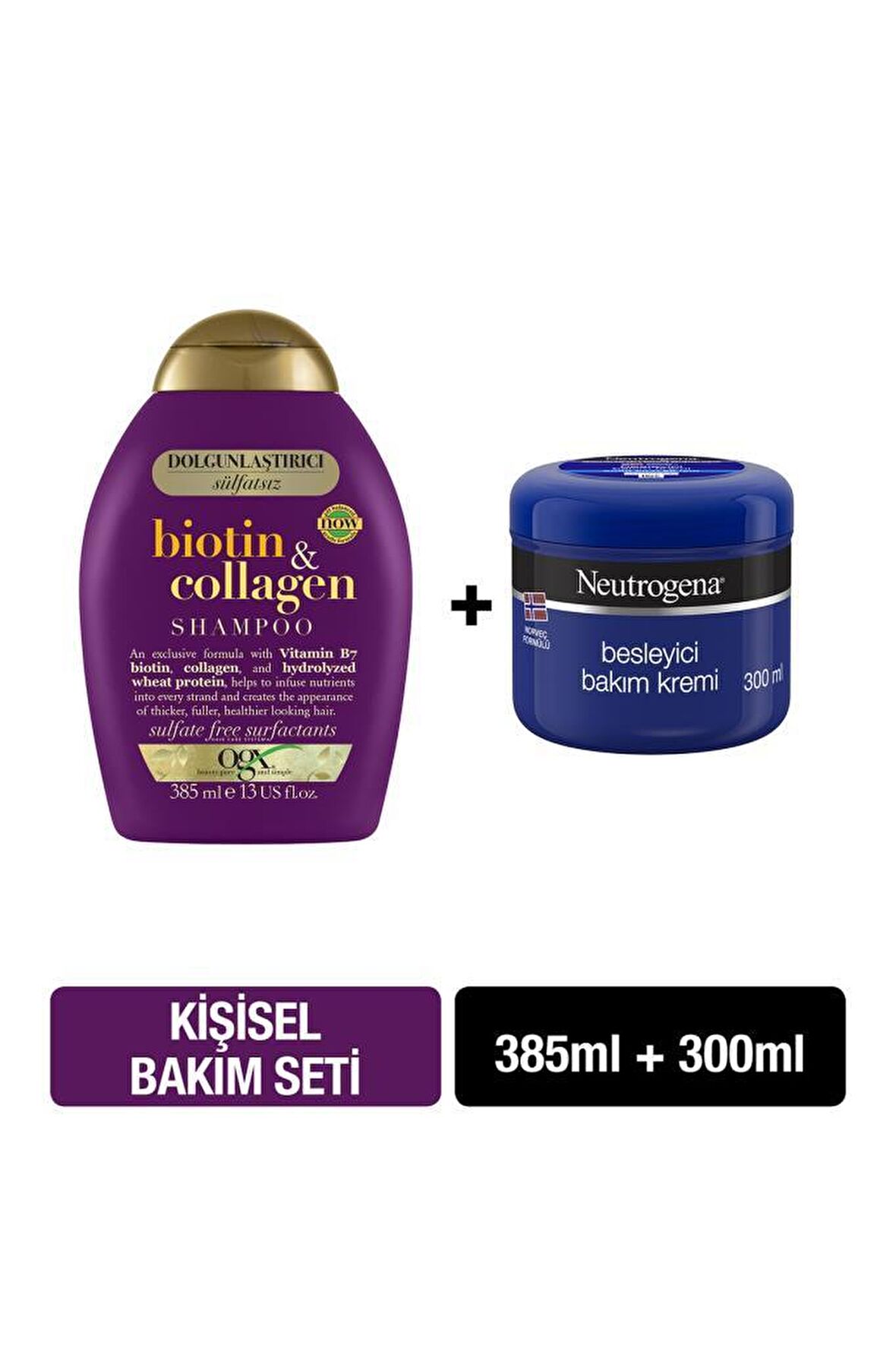 OGX Biotin Kolajen Sülfatsız Şampuan 385Ml + Neutrogena Krem 300 Ml