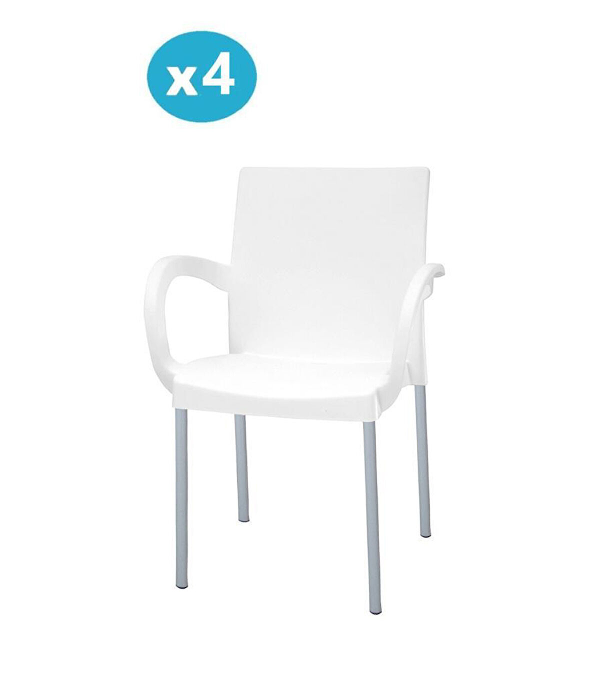 Omnipazar MT-CF880 Mare Plastik Bahçe Balkon Koltuk Sandalye 4'lü Set 