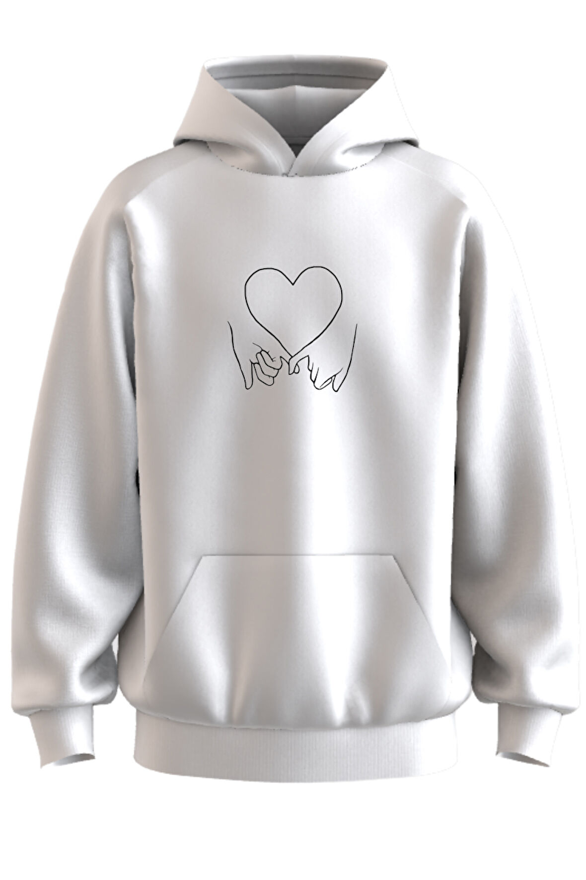 Oversize 'Love' Baskılı Kapşonlu Hoodie Sweatshirt