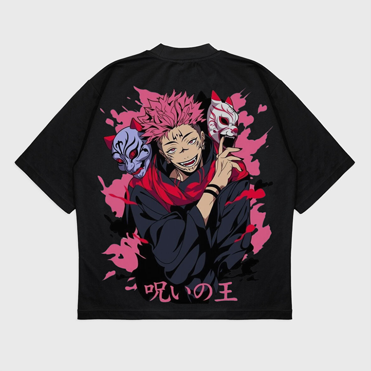 Oversize 'Jujutsu Kaisen' Baskılı T-Shırt