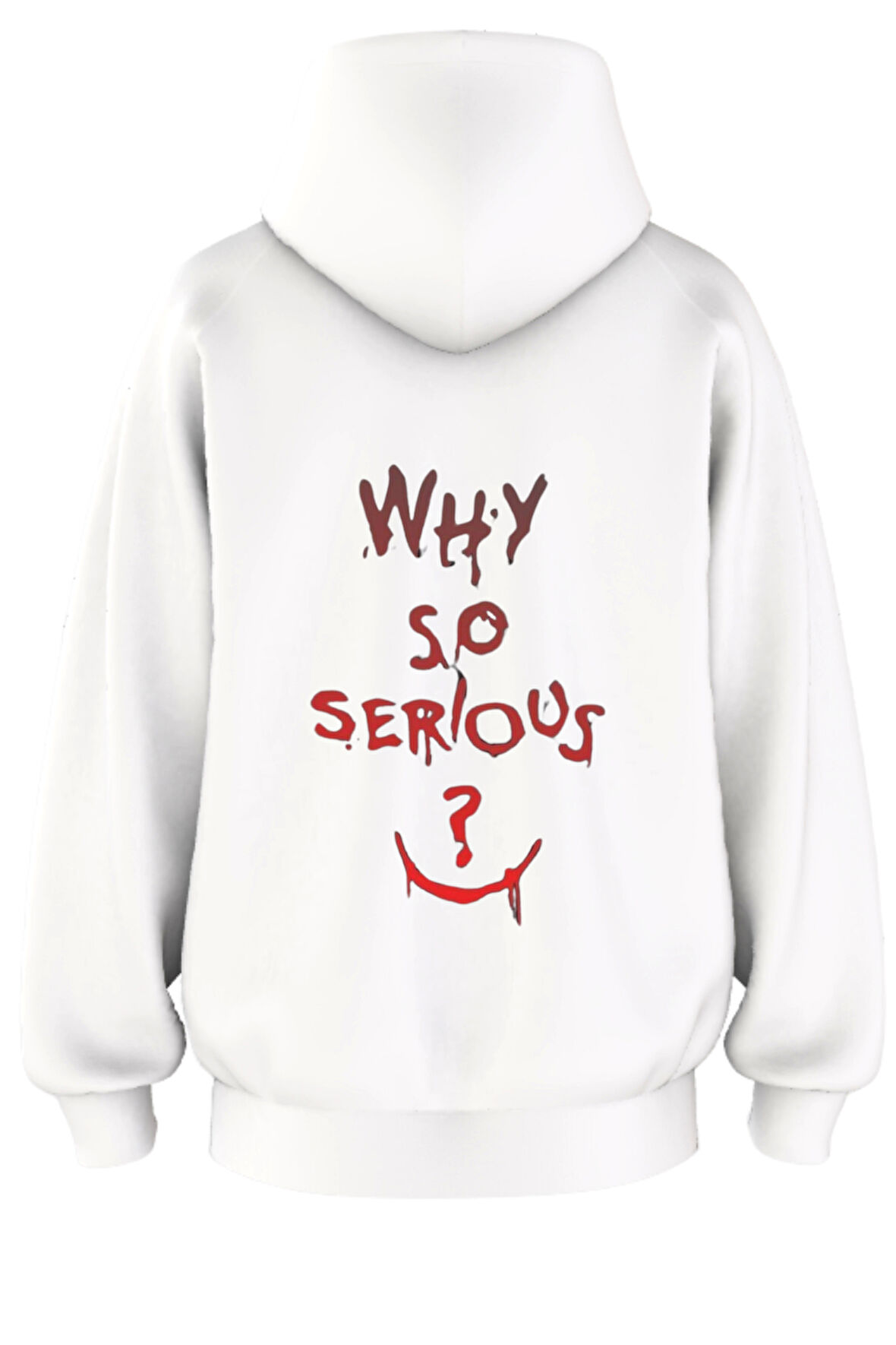 Oversize 'Why So Serıous' Baskılı Kapşonlu Hoodie Sweatshirt