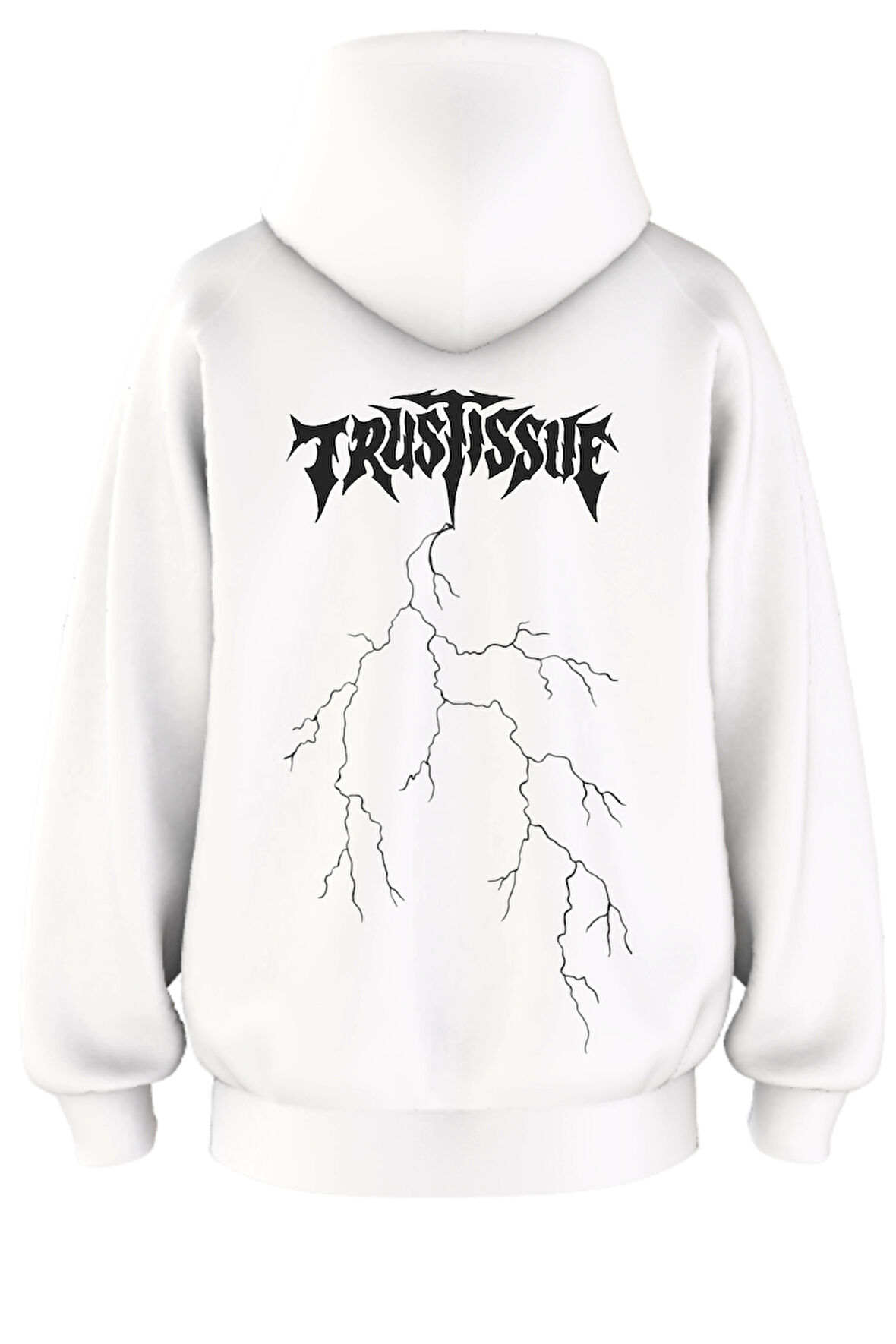 Oversize 'Trustısseu' Baskılı Kapşonlu Hoodie Sweatshirt