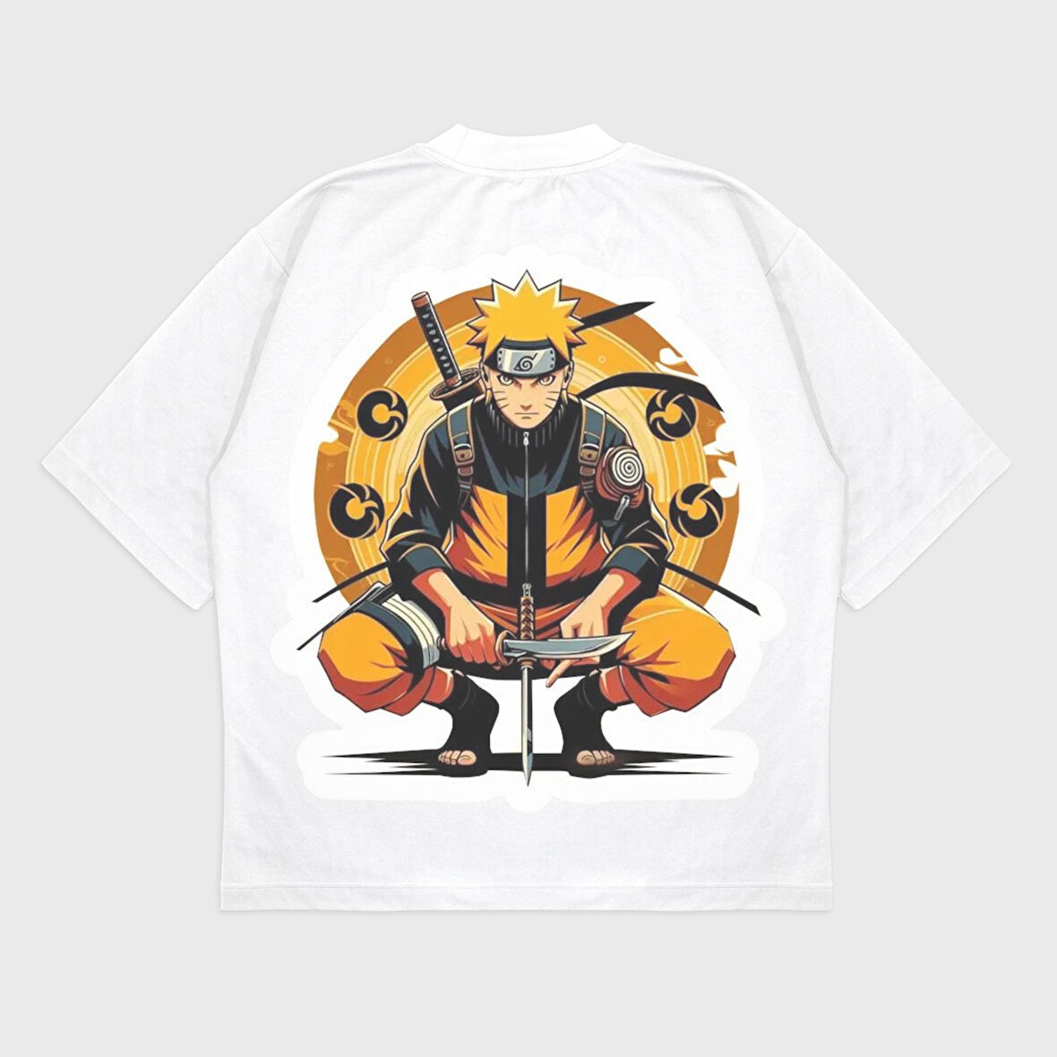 Oversize 'Narutoo' Baskılı T-Shırt