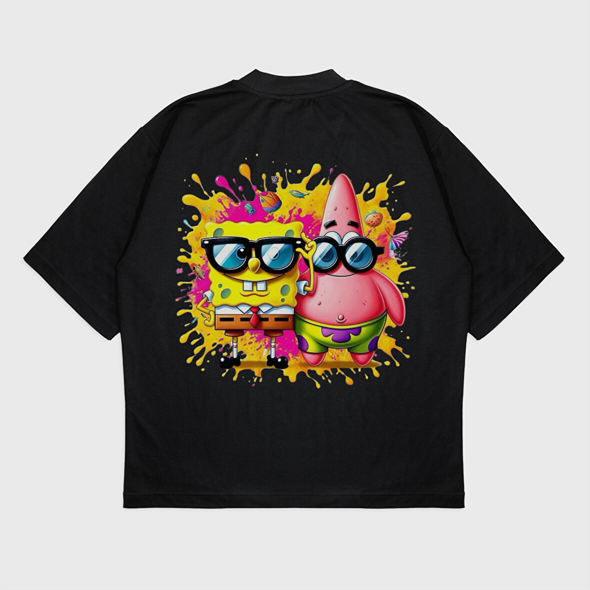 Oversize 'Sünger Boob' Baskılı T-Shırt