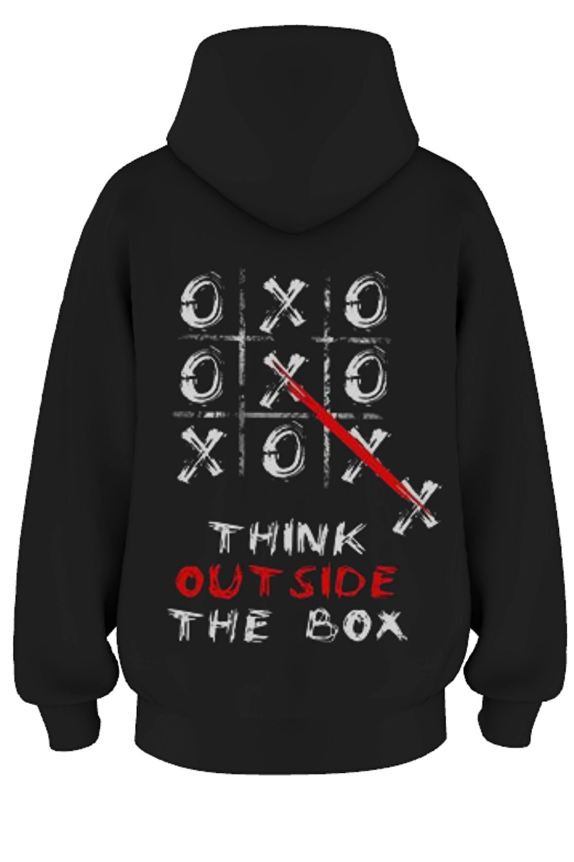 Oversize 'o,x,o' Baskılı Kapşonlu Hoodie Sweatshirt