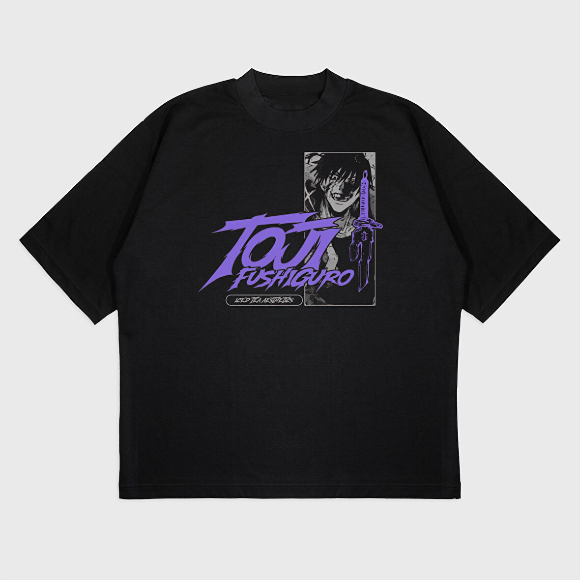 Oversize 'Toji Fushiguro' Baskılı T-Shırt