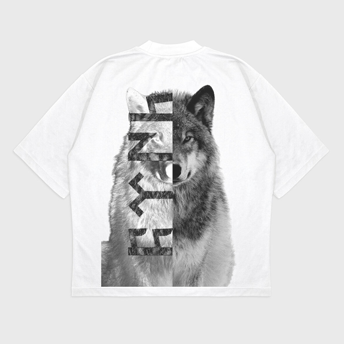 Oversize 'Kurt' Baskılı T-Shırt