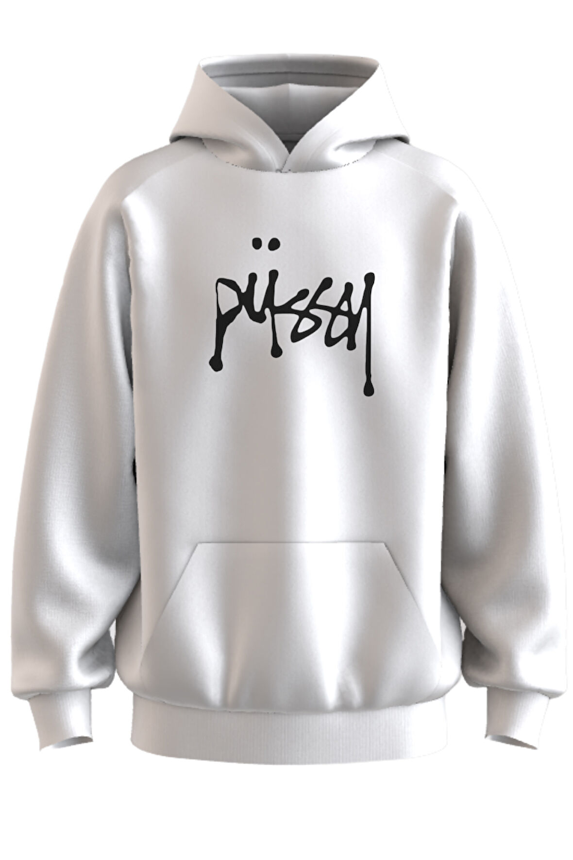 Oversize 'Püsay' Baskılı Kapşonlu Hoodie Sweatshirt