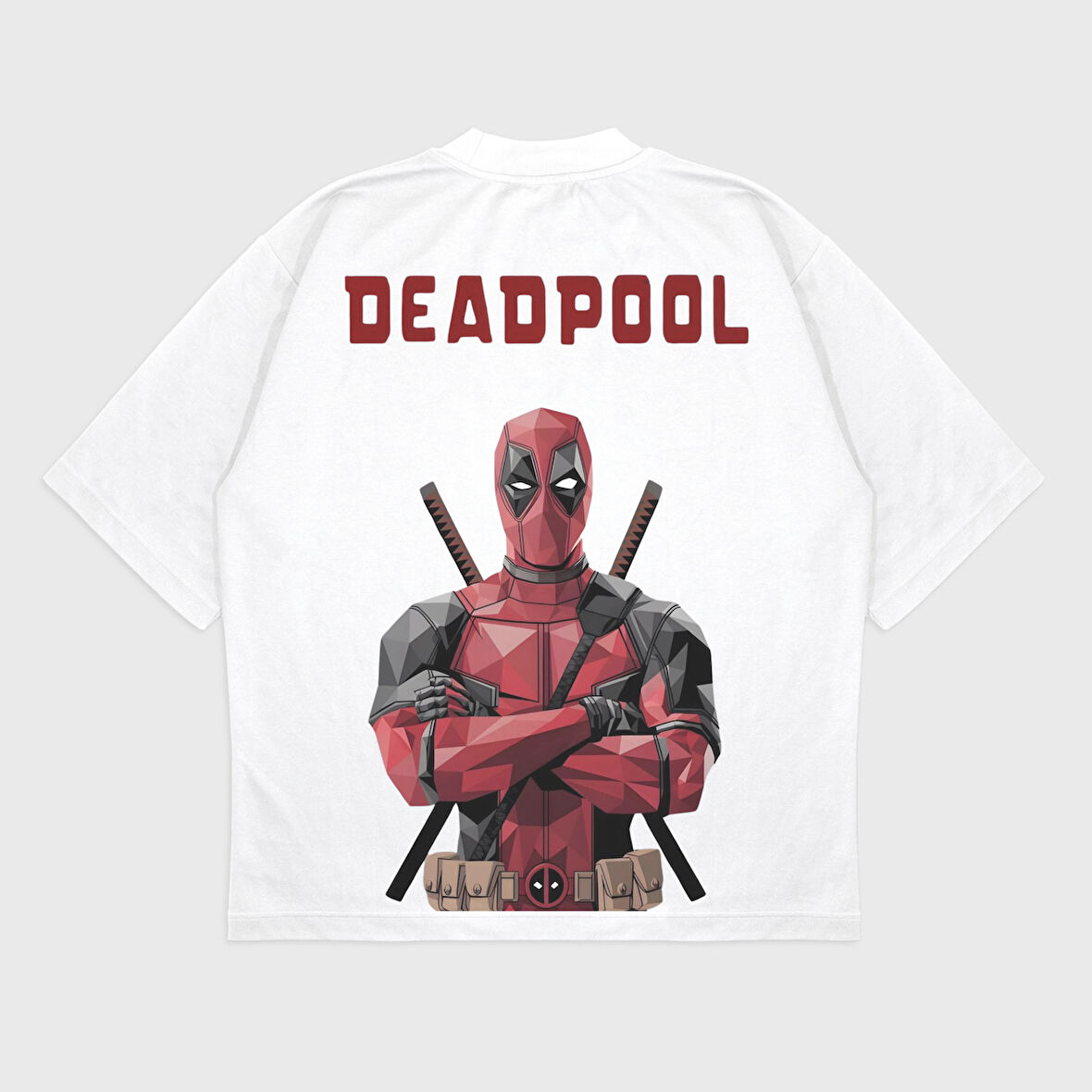 Oversize 'Deadpool' Baskılı T-Shırt