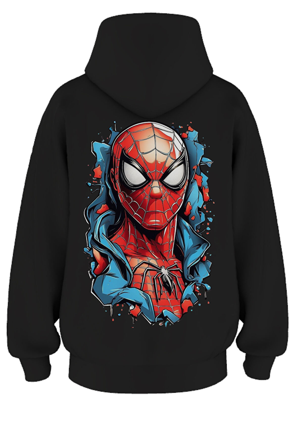 Oversize 'Spider-man' Baskılı Kapşonlu Hoodie Sweatshirt