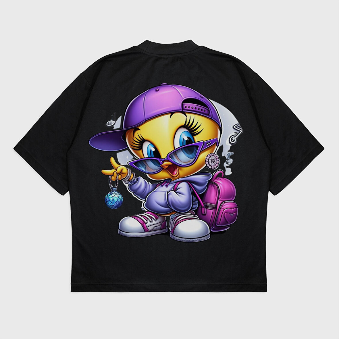 Oversize 'Tweety' Baskılı T-Shırt