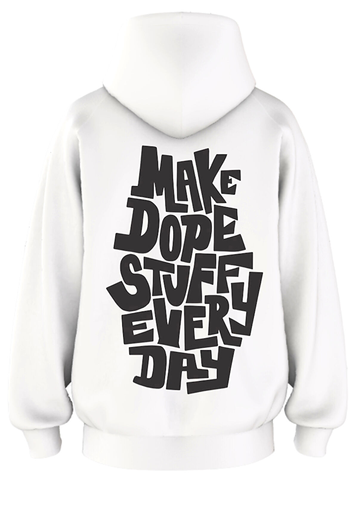 Oversize 'Make Day' Baskılı Kapşonlu Hoodie Sweatshirt