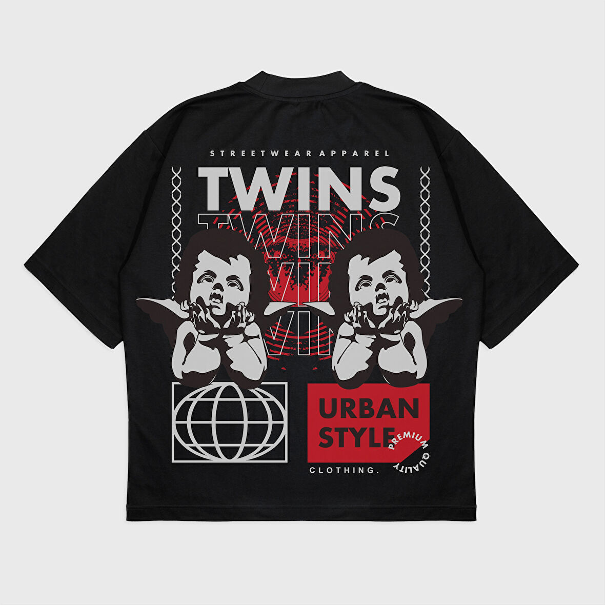 Oversize 'Twıns' T-Shırt