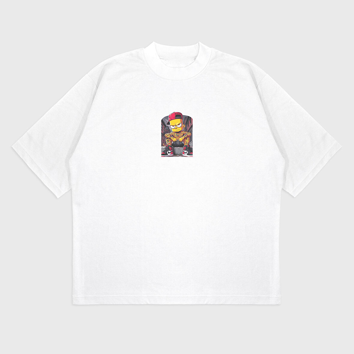 Oversize 'Simpaon' Baskılı T-Shırt