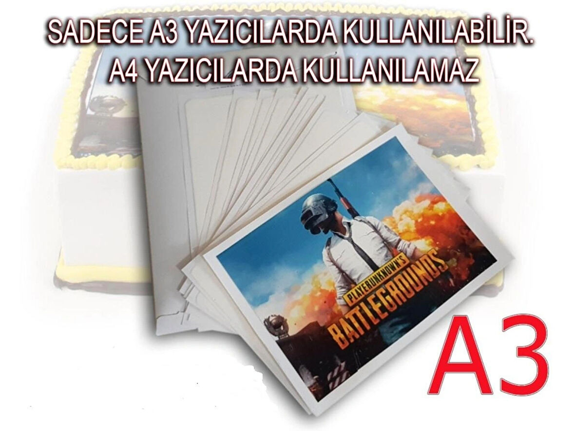 A3 Yenilebilir Şekerli Hamur Kağıt 12li