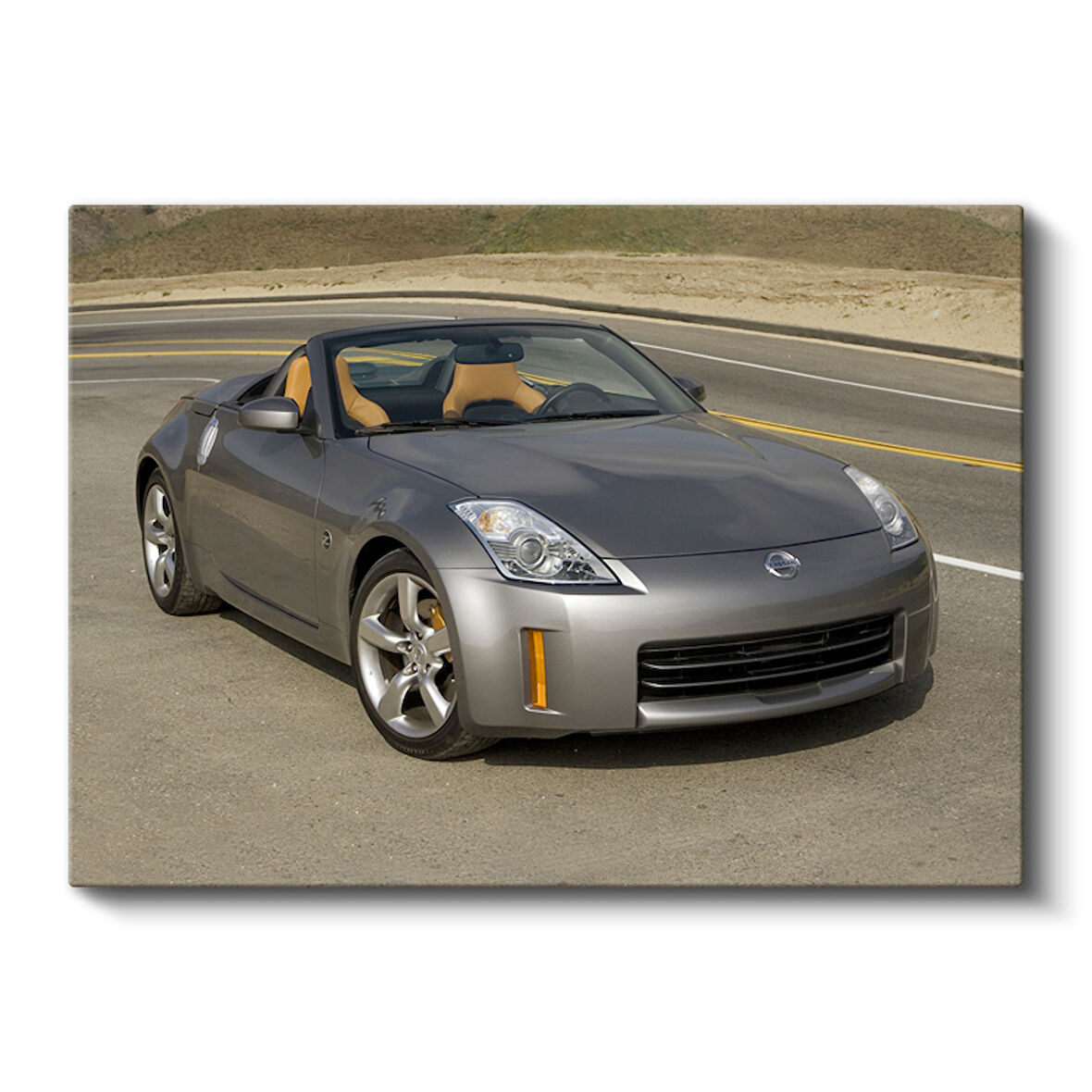 Gri Nissan 350Z Roadster Spor Otomobil Kanvas Tablo