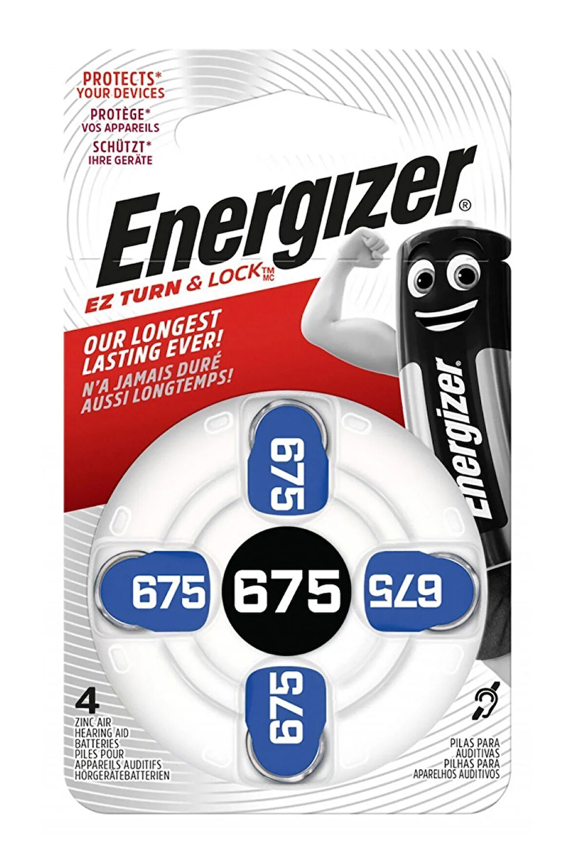 Energizer 675 Numara İşitme Cihazı Pili 4'lü