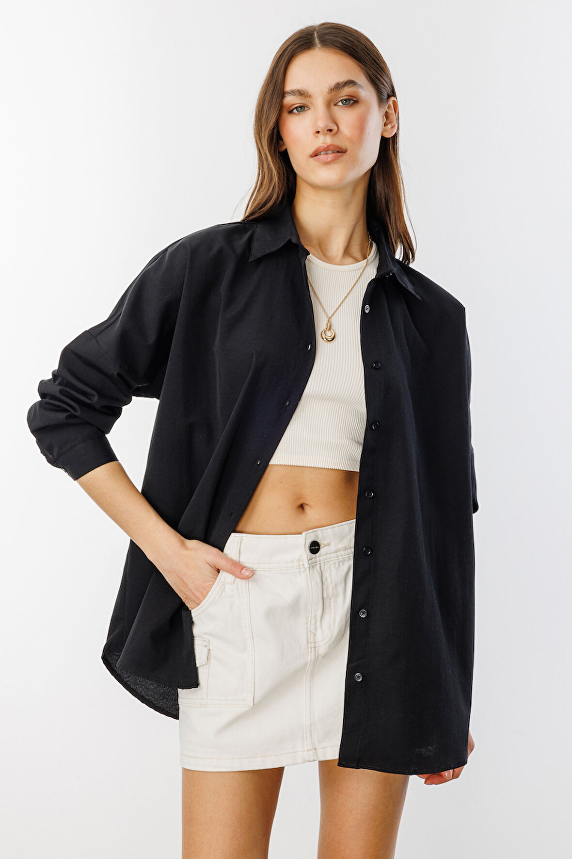 Oversize Basic Kadın Gömlek KADIN-BASIC-GÖMLEK