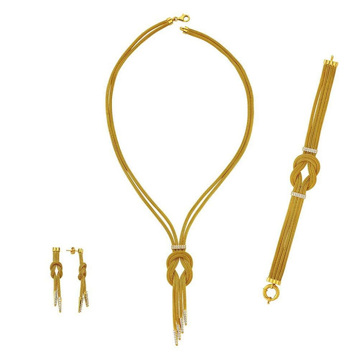 Bilezikhane 22 Ayar Düğümlü Set Takımı Taşlı 73.00 Gram