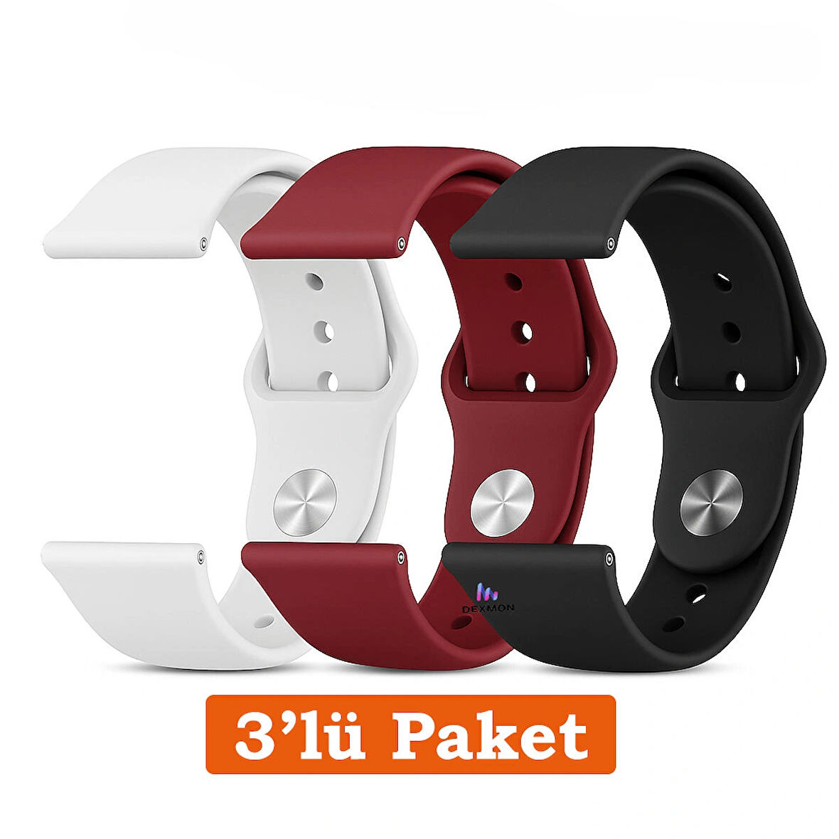 Huawei Watch 3 GT GT2 GT2e GT3 GT4 GT5 Pro SE Elite 46mm Uyumlu 22mm 3'lü Paket Silikon Kordon Seti
