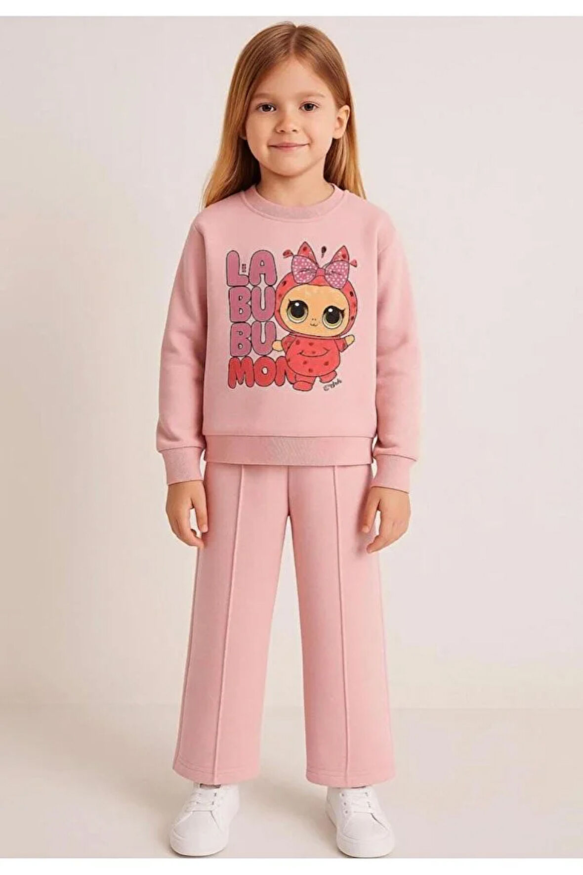 kız çocuk labubu baskılı eşofman takımı
