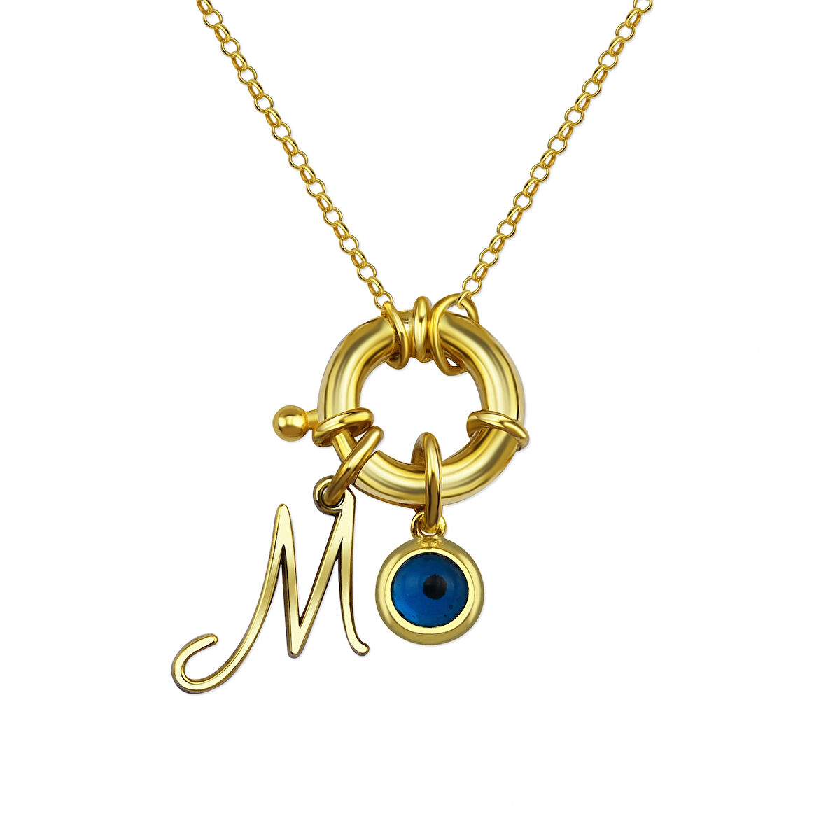 Charm Lock Harf Gümüş Kolye