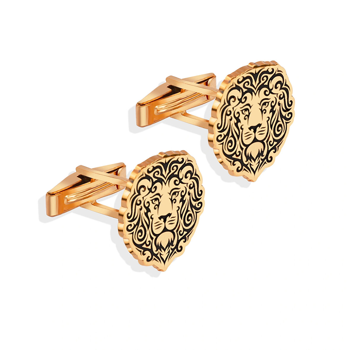 İhtişamlı Aslan Gümüş Kol Düğmeleri